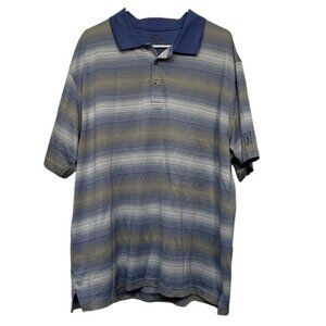 Men's PGA Tour Golf Shirt LGT Purple Stripe Performance Polo Size XXL EUC #4417